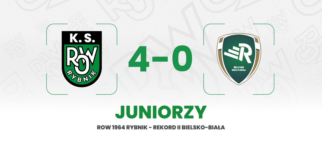 Juniorzy: ROW 1964 Rybnik - Rekord II Bielsko-Biała 4:0